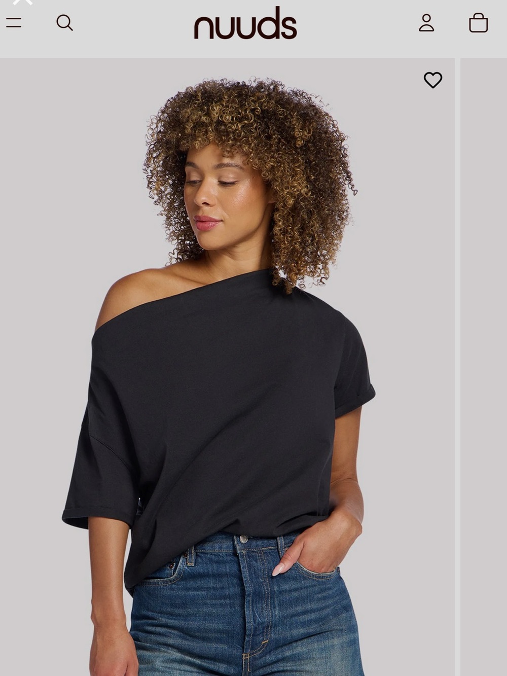 NUUDS Off-Shoulder Black Women's Top - Size M